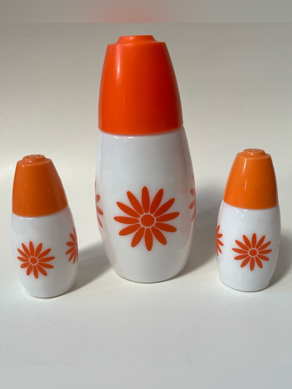 Gemco Sugar Shaker with Salt & Pepper Shakers - Orange Flower Power